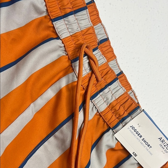 NWT SHORTS Arizona Jean Company Orange and Gray Athletic Striped Shorts - Picture 6 of 7